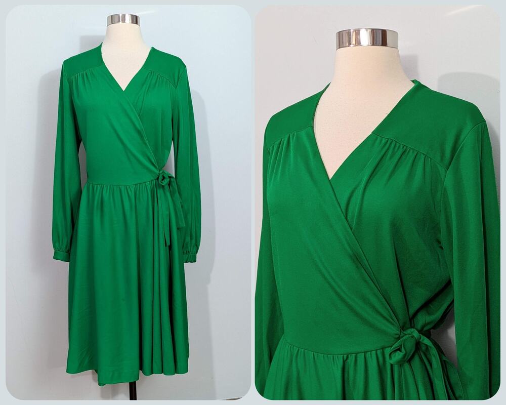 Alison Ayres Original 70s Green Wrap Dress